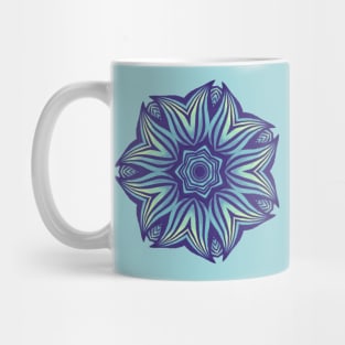 Abstract Flower Mandala Purple Blue Kaleidoscopic Art Mug